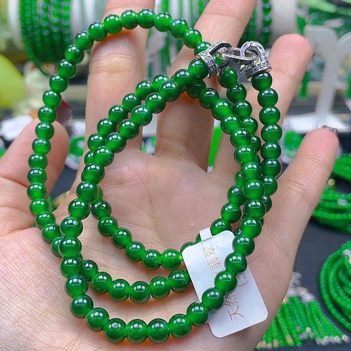 翡翠颈饰未镶嵌圆珠项链6