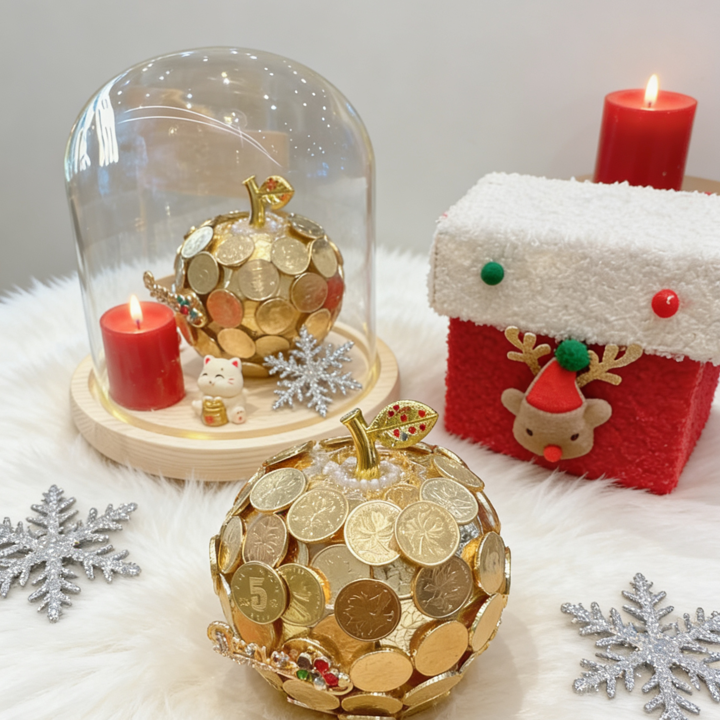 平安果金苹果材料包套装五角硬币苹果圣诞平安苹果苹果粘硬币