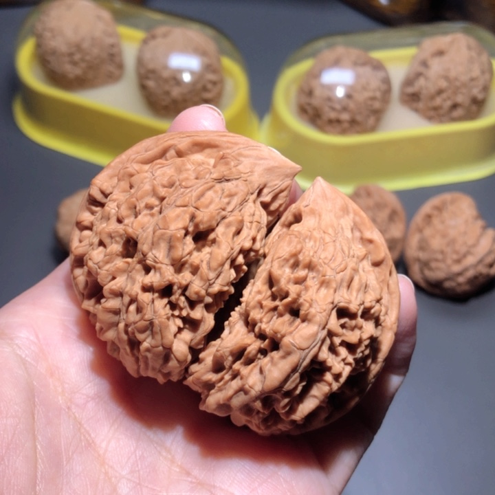 文玩核桃把件官帽半壁62