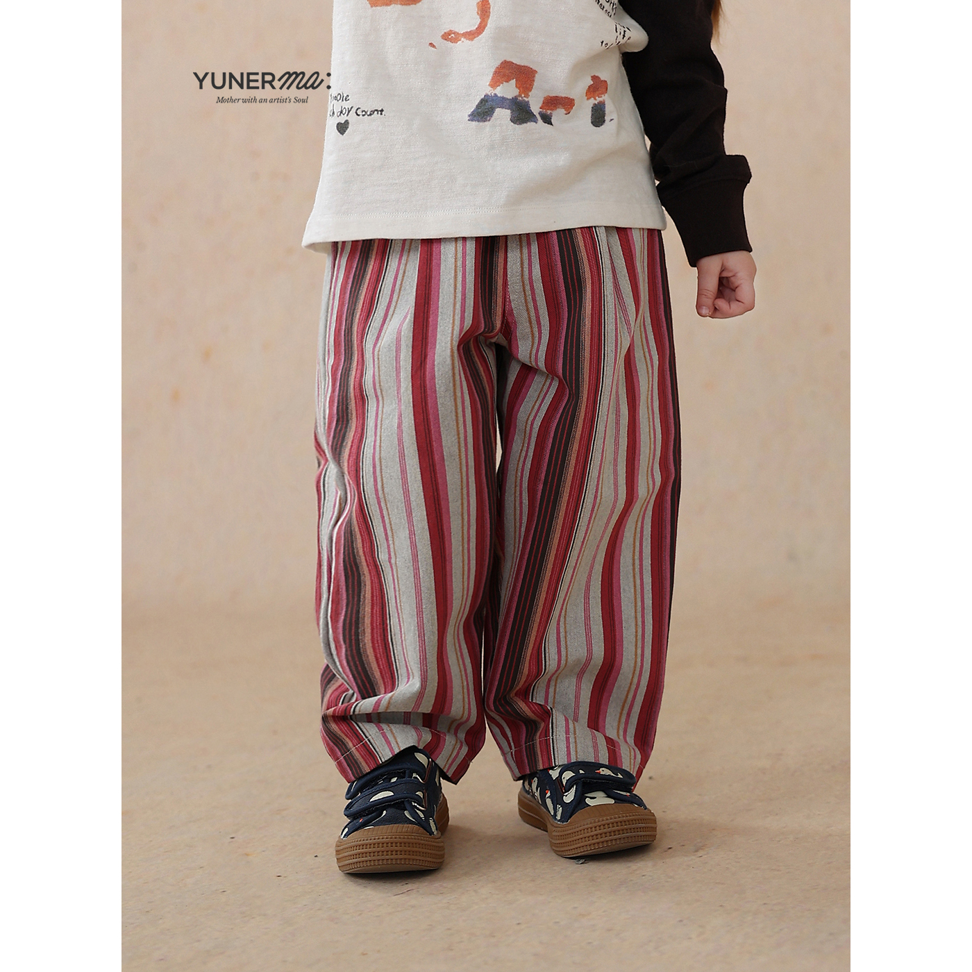 【easa私服】日系幼儿园百搭竖条纹休闲裤