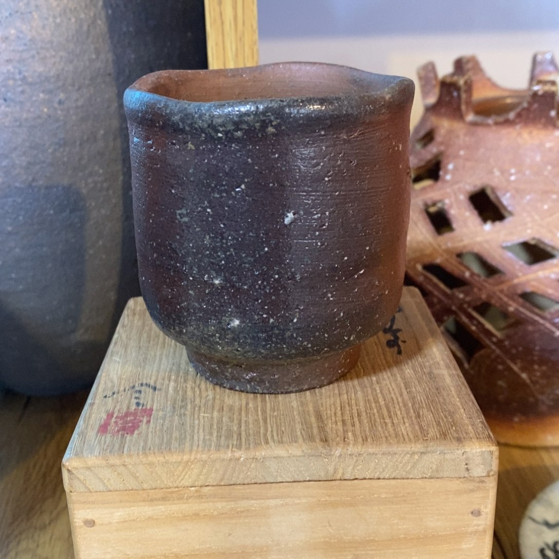 瓷片备前烧汤吞杯