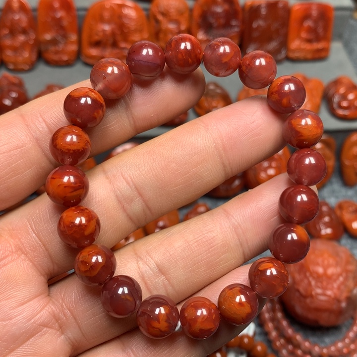 南红玛瑙手串未镶嵌10m m