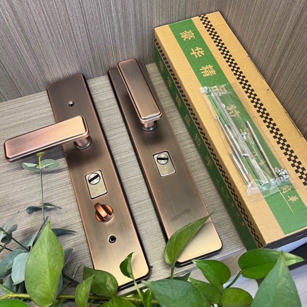 （拍一发十）879-F防盗门不锈钢红古铜多功能双拉簧秒装拉手双层加