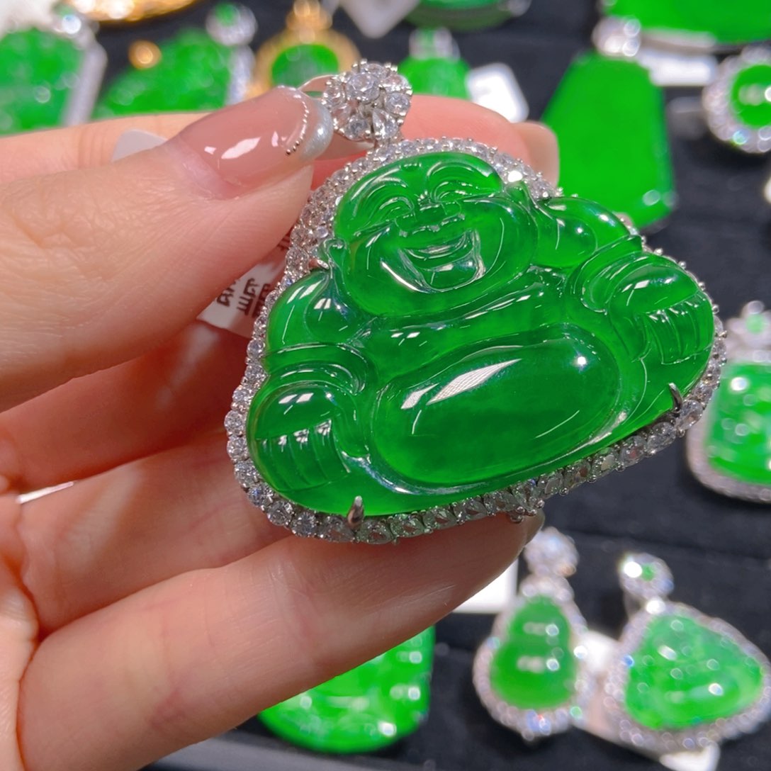 翡翠吊坠(不含链)银S925镶嵌