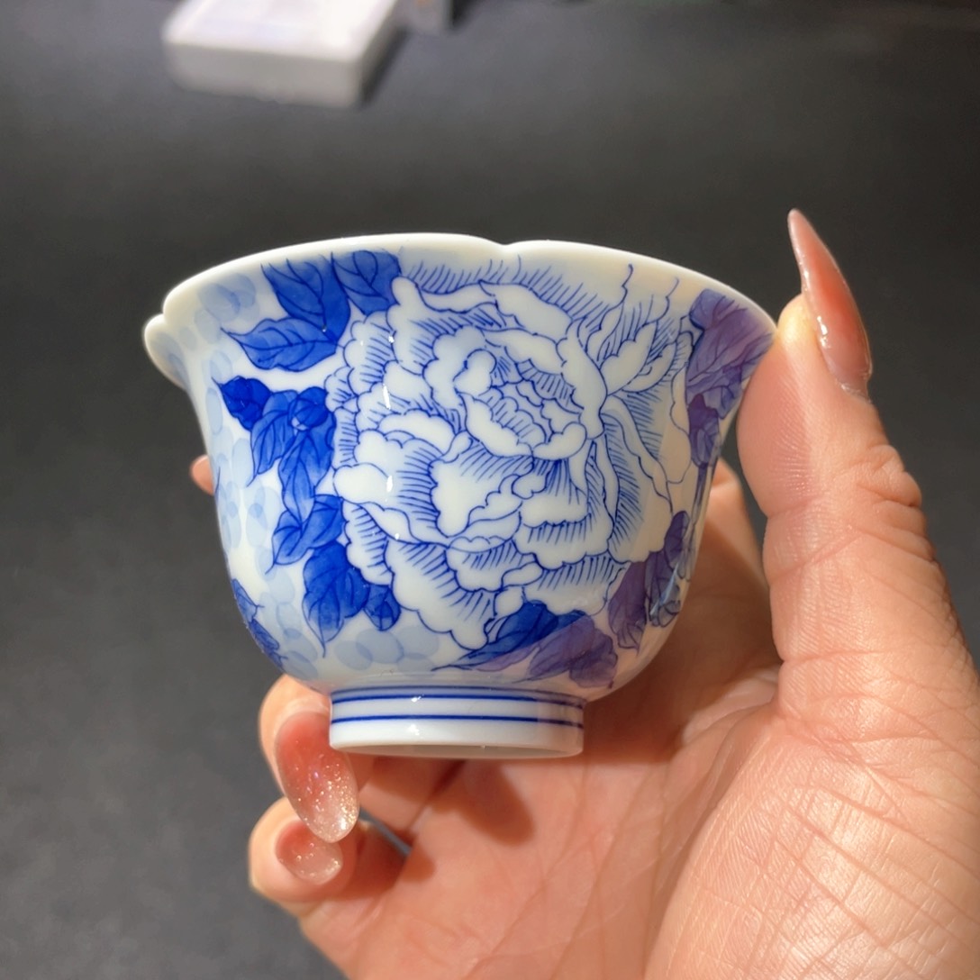 【闪购商品】牡丹青花杯。。。。。