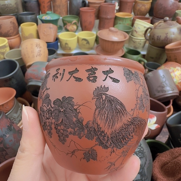 茶杯紫砂紫砂主人杯放漏！