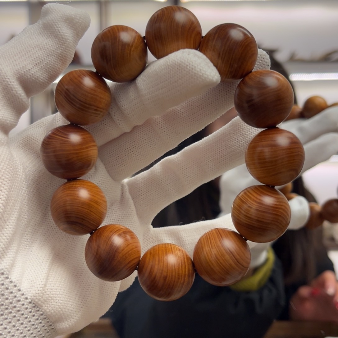 柏木（崖柏）手串/手链20黑油蚕丝乱纹泥膏香料47.6药香