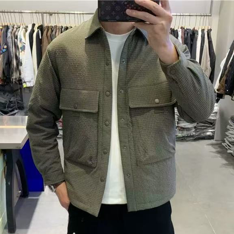 【男士】布衣风衬衫版90白鸭绒保暖羽绒服肌理感大口袋大码冬季外套