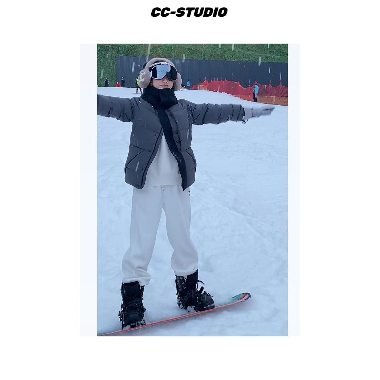 YJ【黑暗武士】连帽面包格保暖潮流 潮流百搭休闲羽绒服