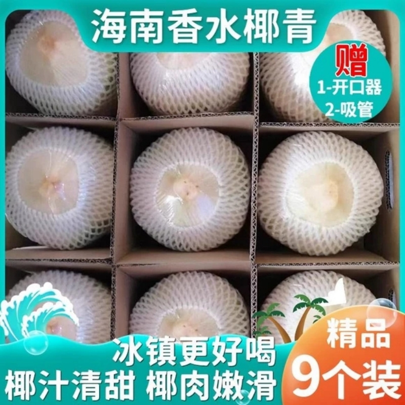 海南去皮椰青9个装新鲜椰子当季孕妇水果椰香浓郁香水椰子整箱K