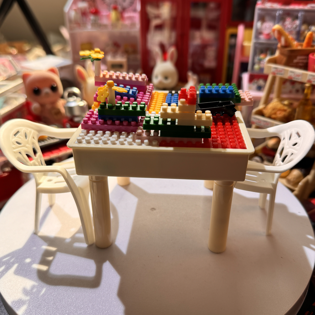 微缩积木桌厨房电器模型摆件儿童过家家玩具迷你家具装饰品