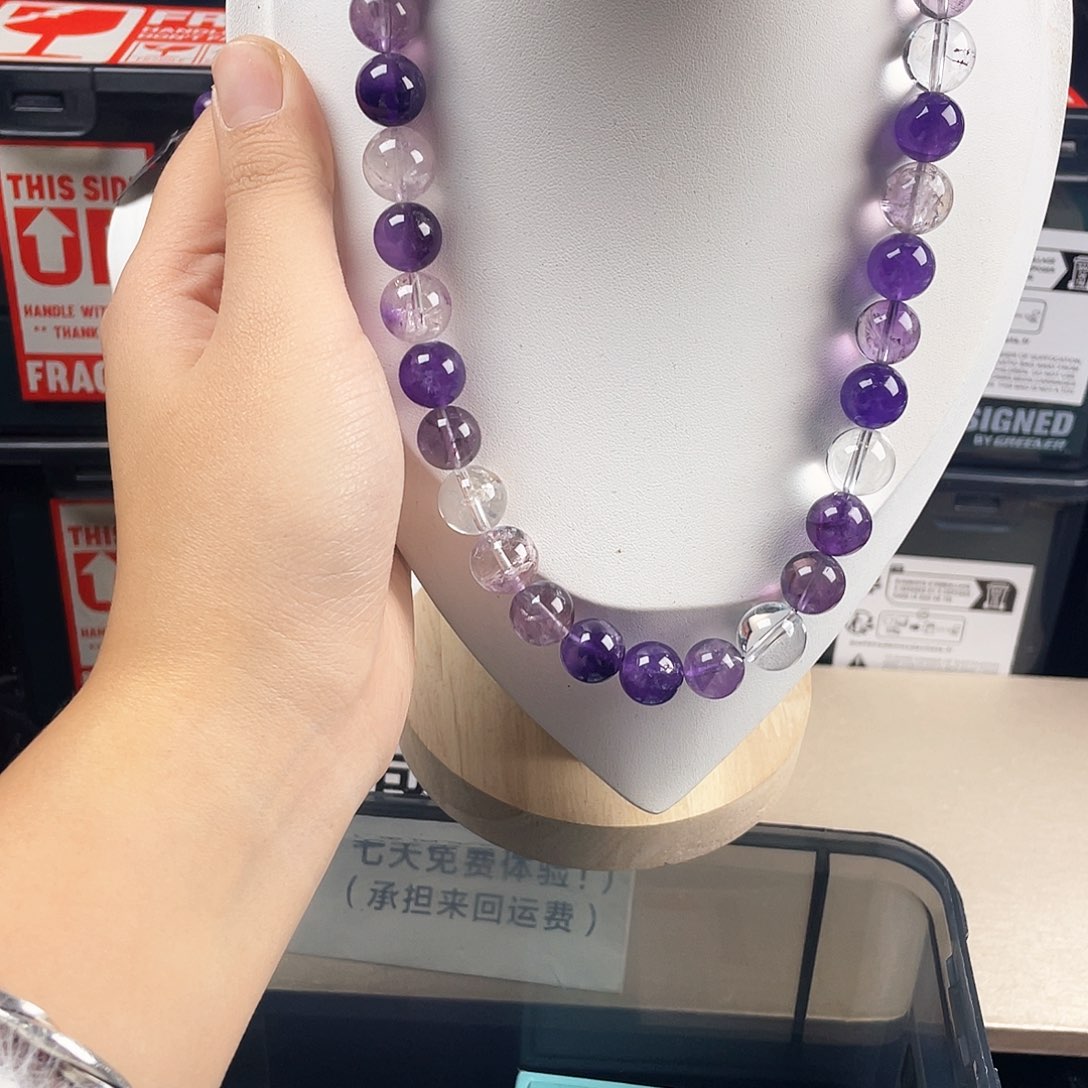 烟晶银S925镶嵌手链