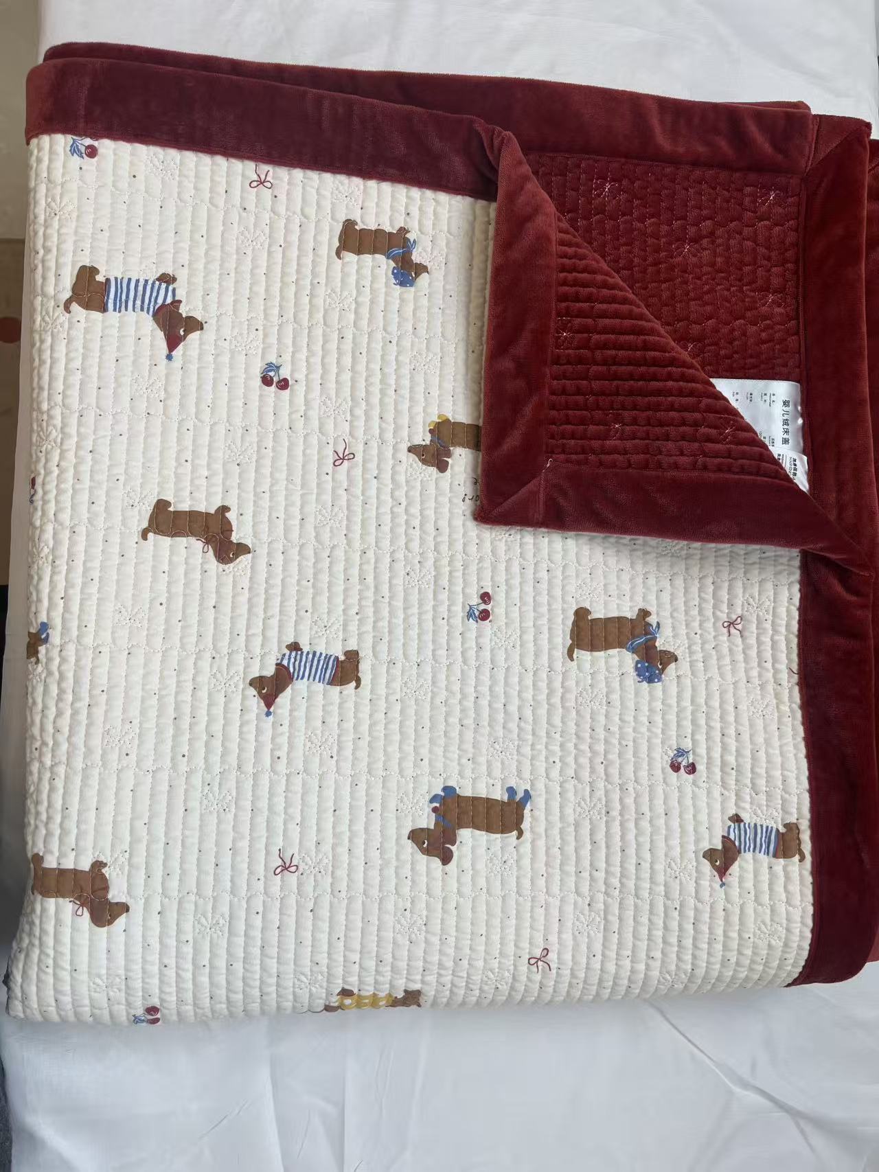 爆款一面全棉一棉婴儿绒双面可用床盖保暖防滑不走位