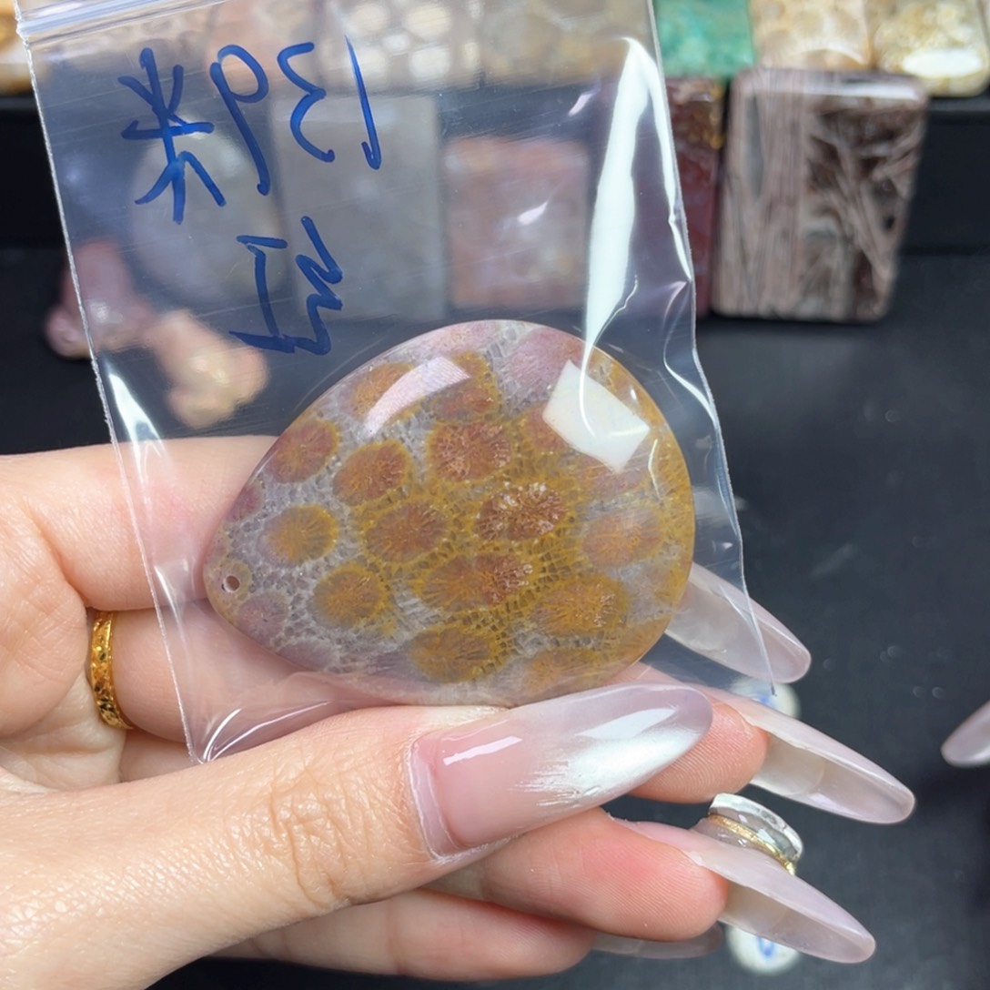 硅化珊瑚（珊瑚玉）吊坠未镶嵌