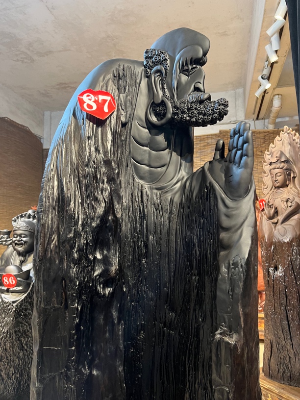 达摩祖师 碳化乌木根雕落地摆件