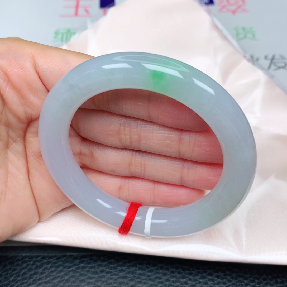 未镶嵌手镯（圆镯）翡翠飘阳绿新品14