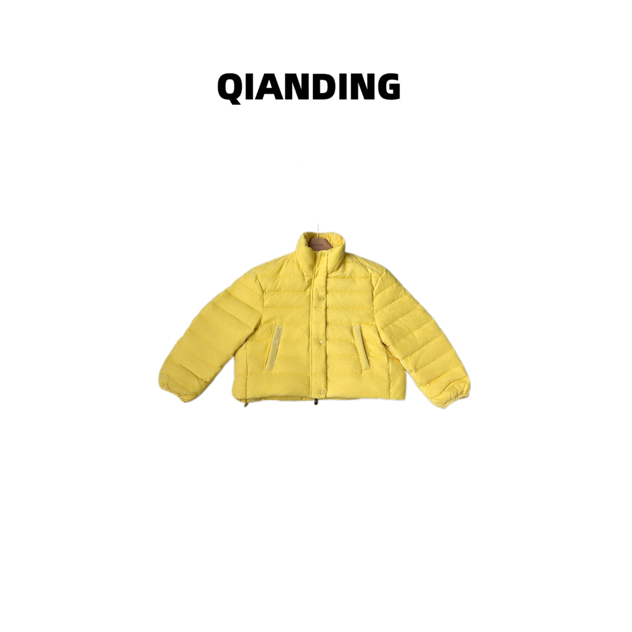 【QIANDING】“丝绒短鹅极简纯色鹅绒服255407