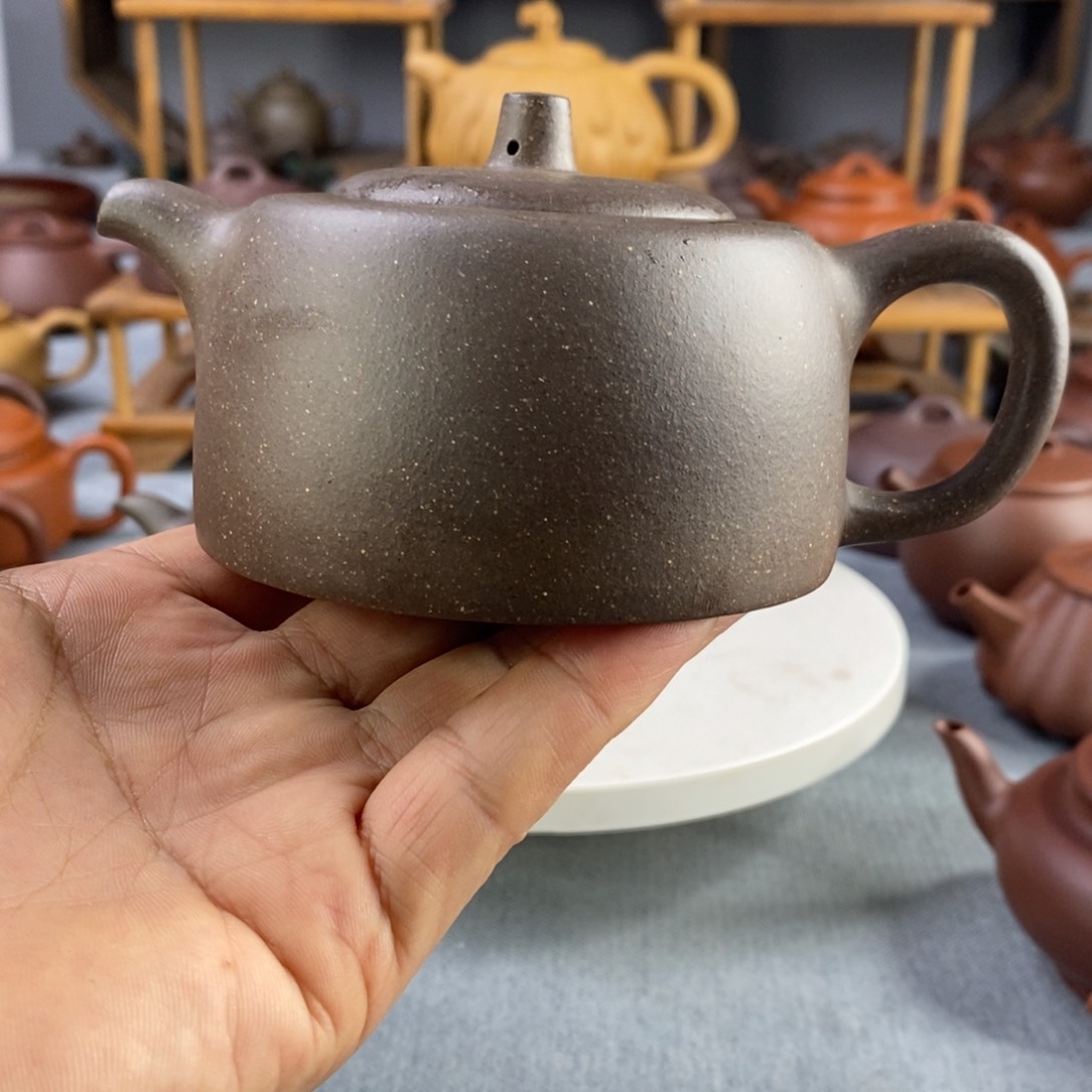 紫砂茶壶青灰紫泥井栏