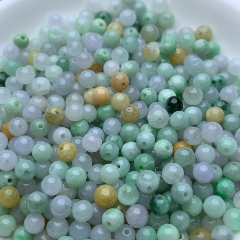 【闪购商品】翡翠手链未镶嵌卡5冰三彩50颗