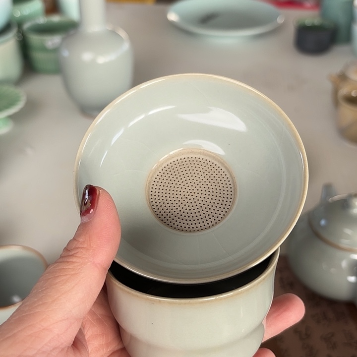 龙泉云间青瓷小米茶器