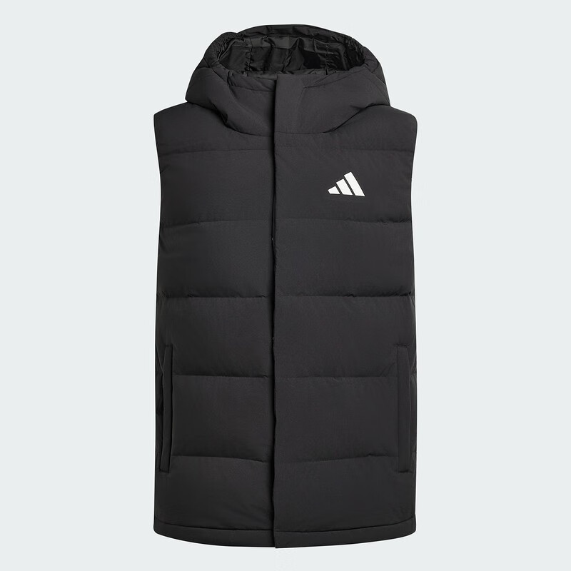 冬上新好物 阿迪达斯连帽羽绒马甲男户外保暖防寒运动服KH3995