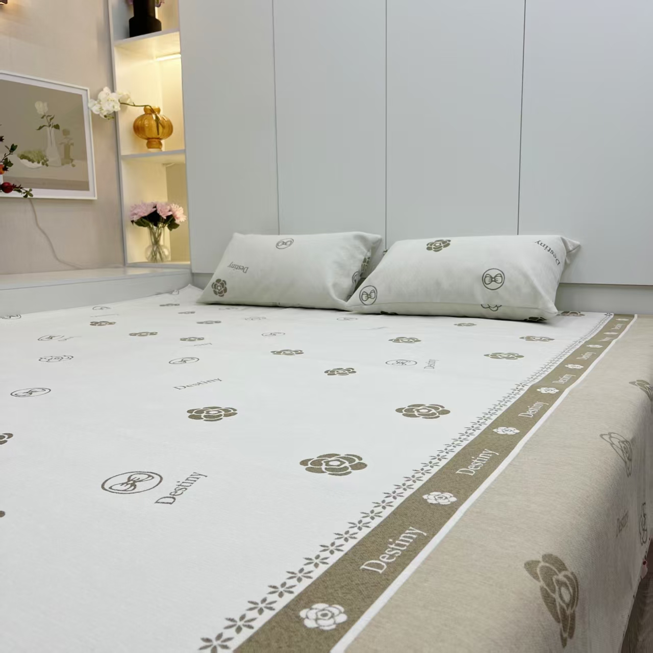 峻杨峻杨（山茶花）高端轻奢雪尼尔榻榻米床盖炕盖纯色防滑可定制