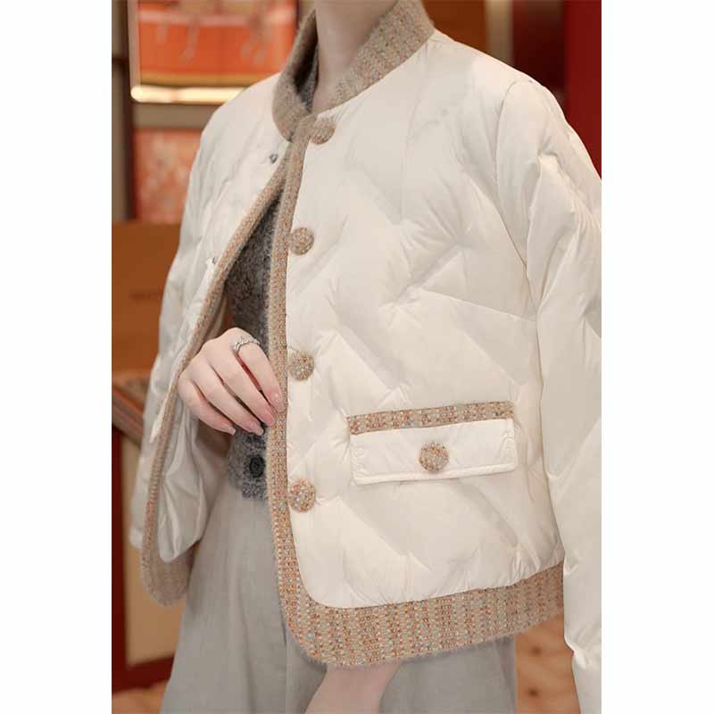 【窈窕淑女】2026年冬季新款珍珠白减龄百搭气质保暖棉服外套