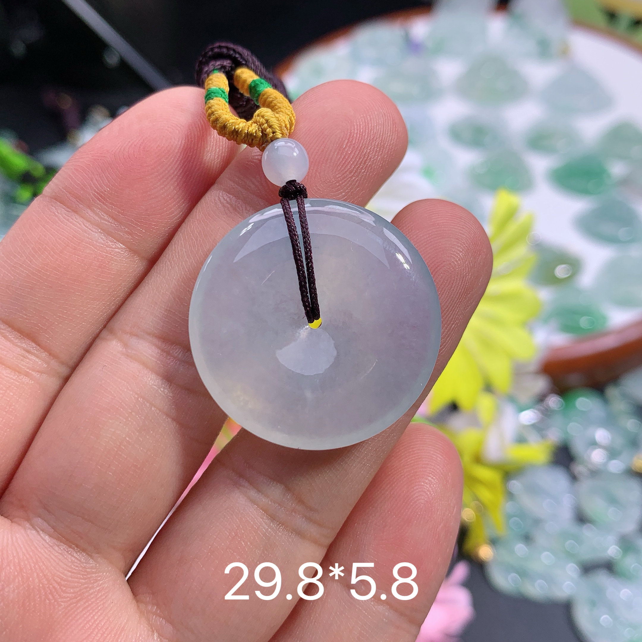 缅甸天然翡翠A货冰种平安扣吊坠品气质精致雕刻玉石礼物精致妈妈