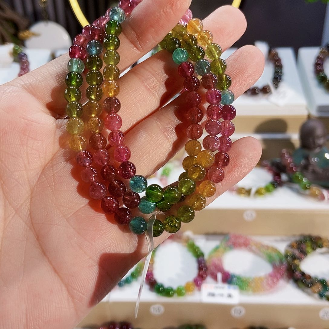 手串未镶嵌碧玺G2056三圈颜色微差