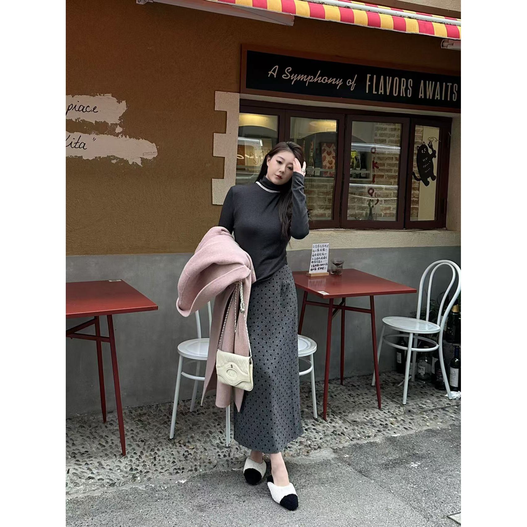 琪琪怪怪大码女装【好穿打底】休闲百搭纯色半高领打底内搭T15211QD