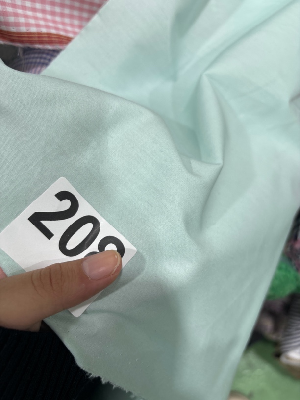 208 3米价纯棉府绸面料 薄荷绿