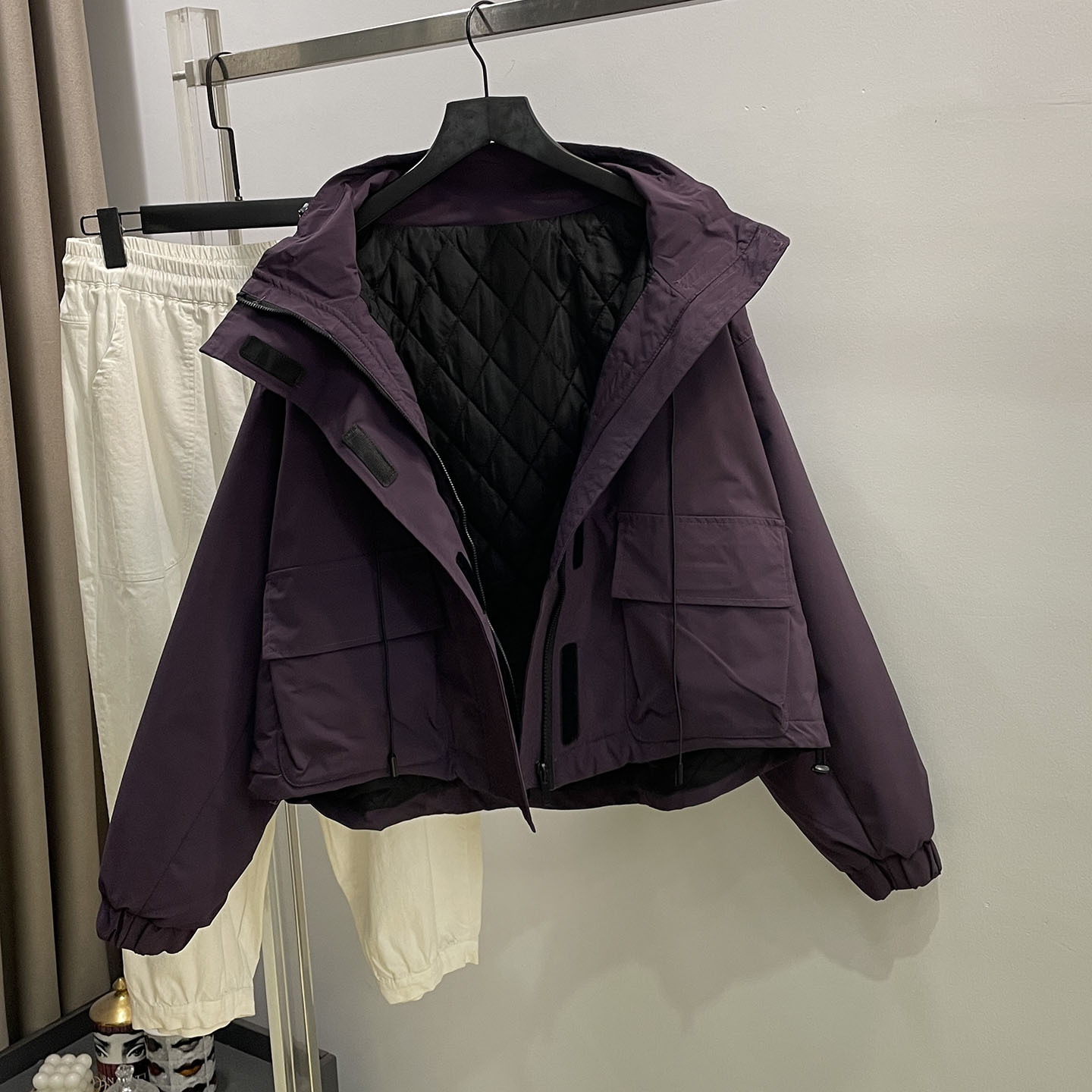 2025冬季小个子短款工装连帽棉衣女外套韩版休闲保暖棉服夹克上衣