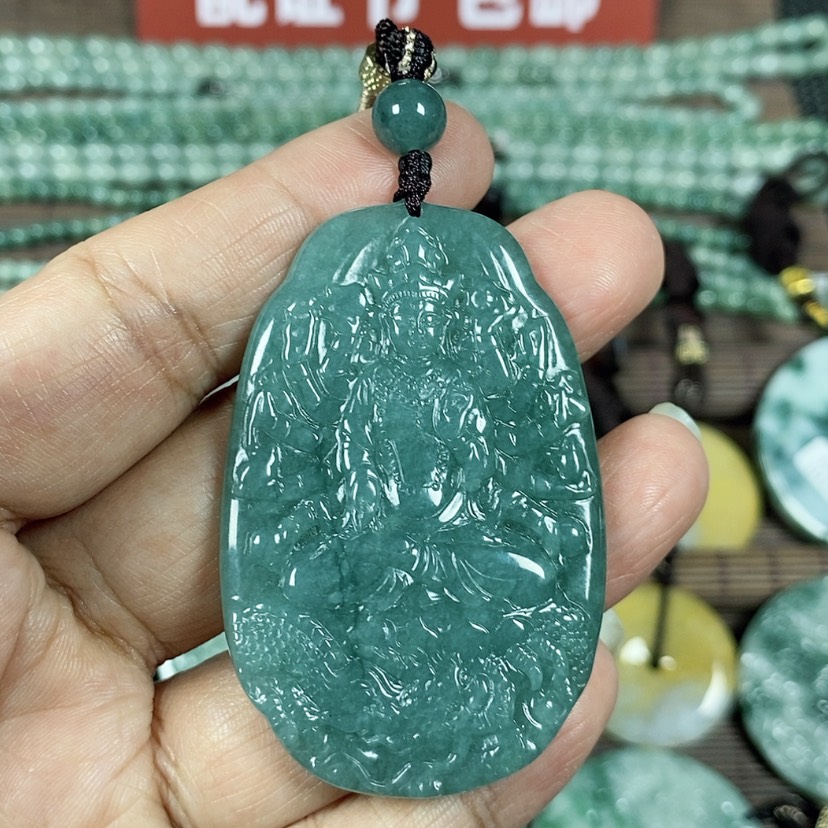 【闪购商品】翡翠颈饰未镶嵌玉吊坠翡翠玉随性御龙千手观音
