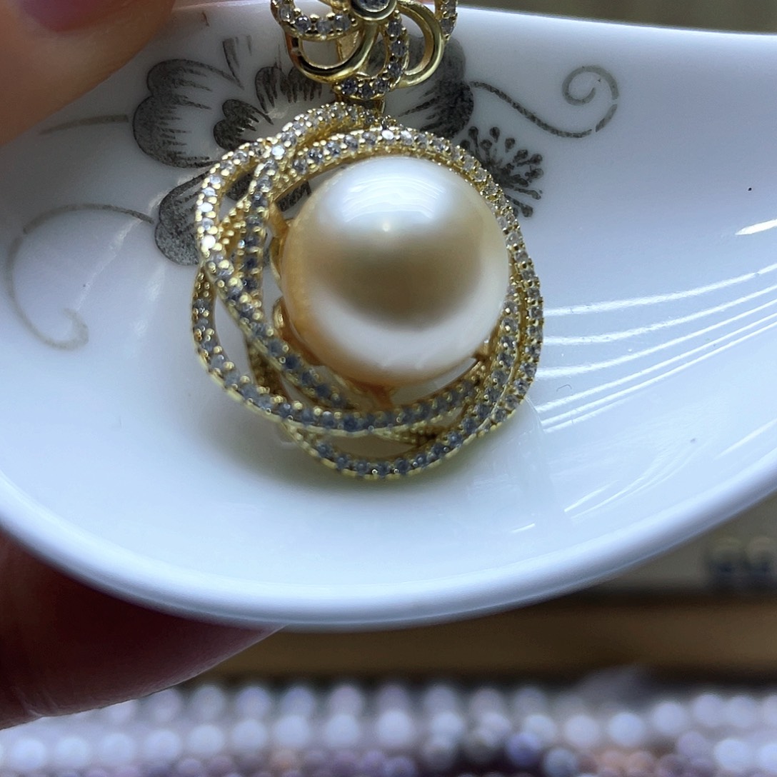 海水珍珠颈饰银S925镶嵌