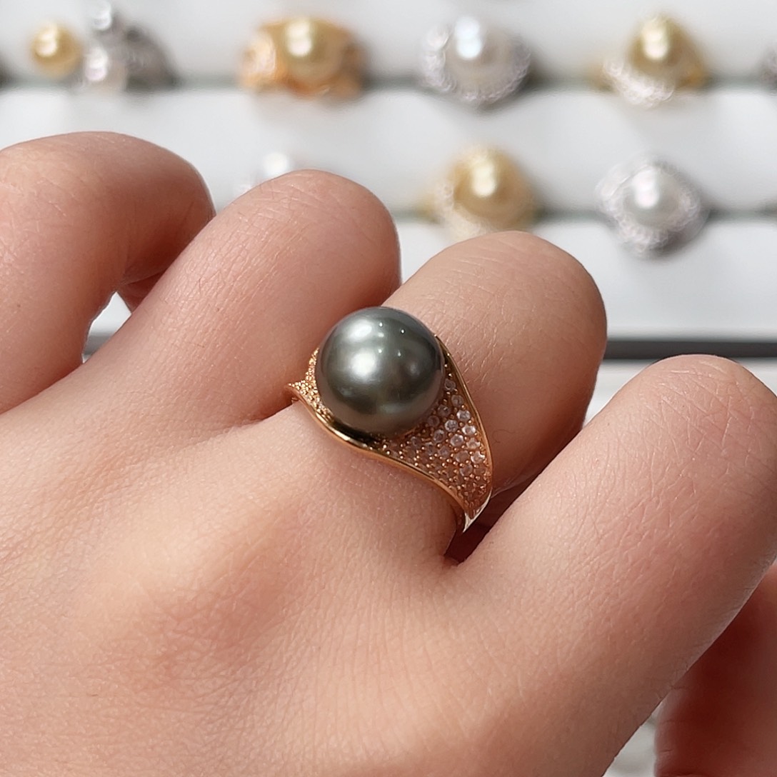海水珍珠戒指银S925镶嵌