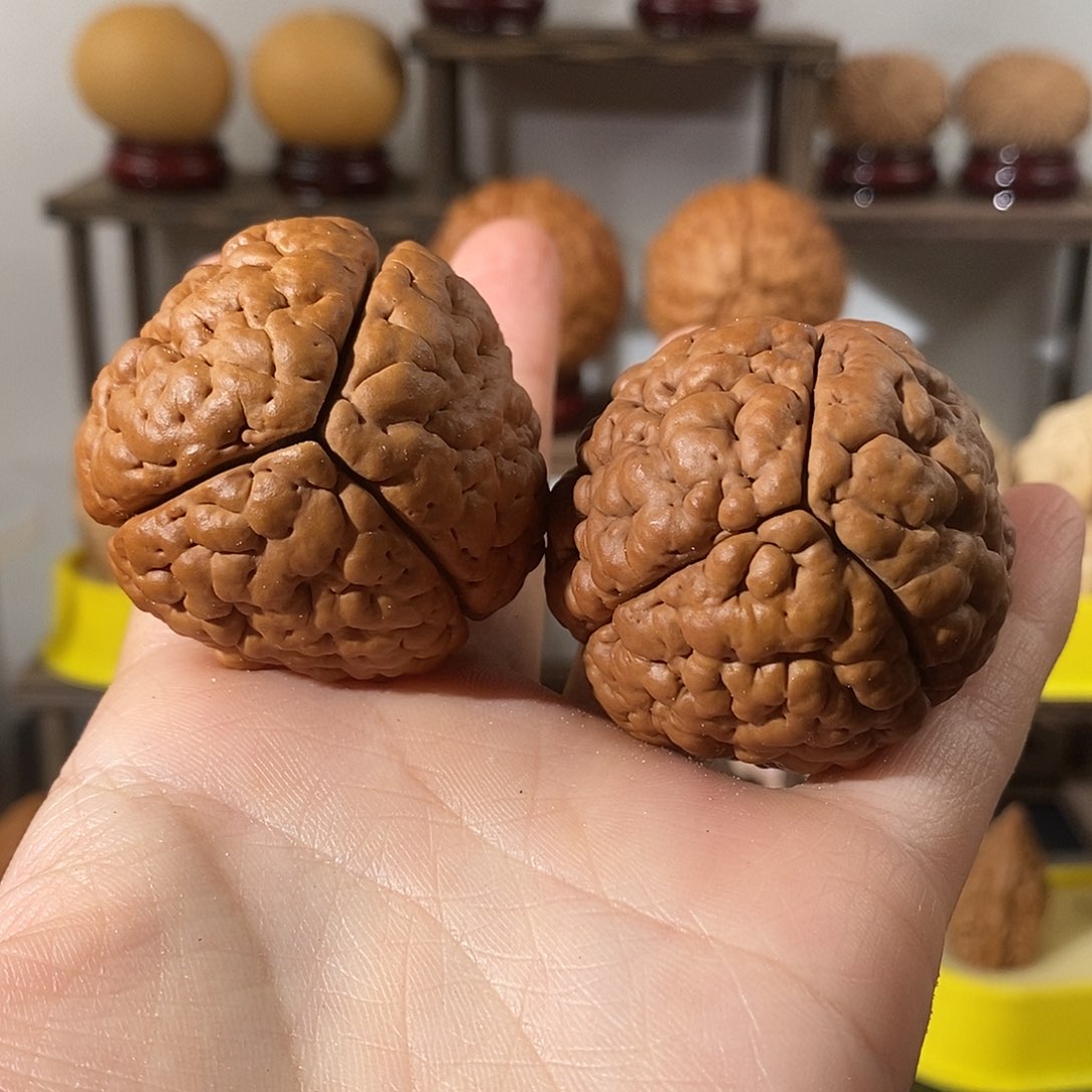 吊坠文玩核桃三瓣脑纹金刚练手微色4353