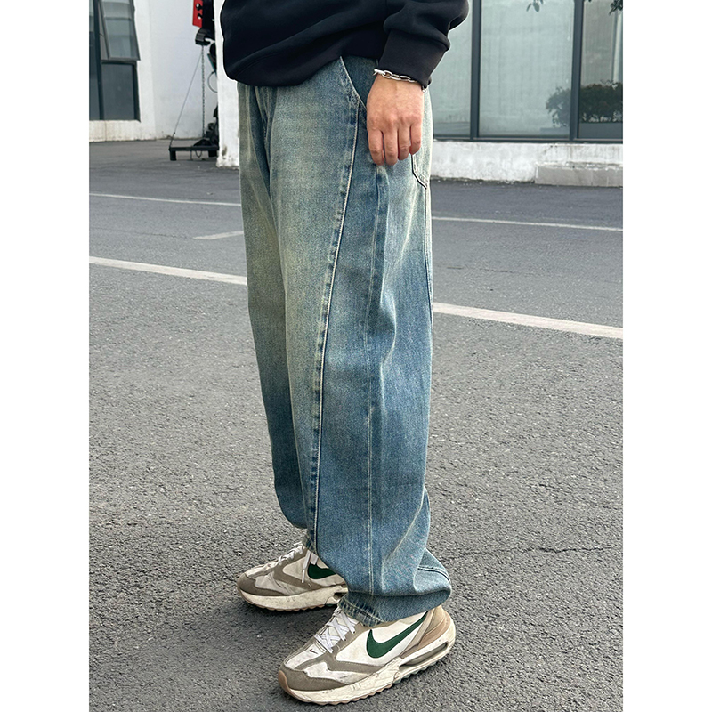 LPG男装2025春季简约时尚直筒宽松牛仔裤