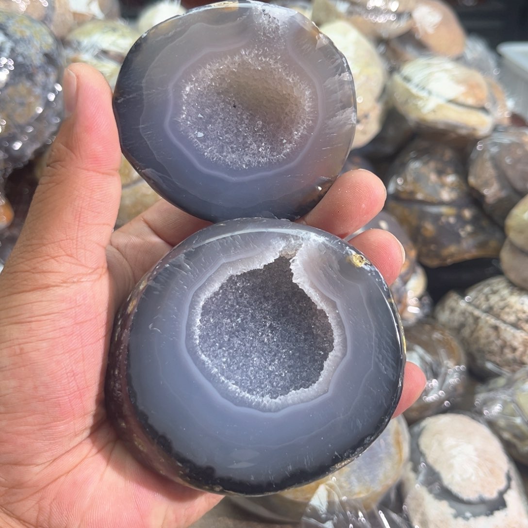 紫晶摆件未镶嵌聚宝盆
