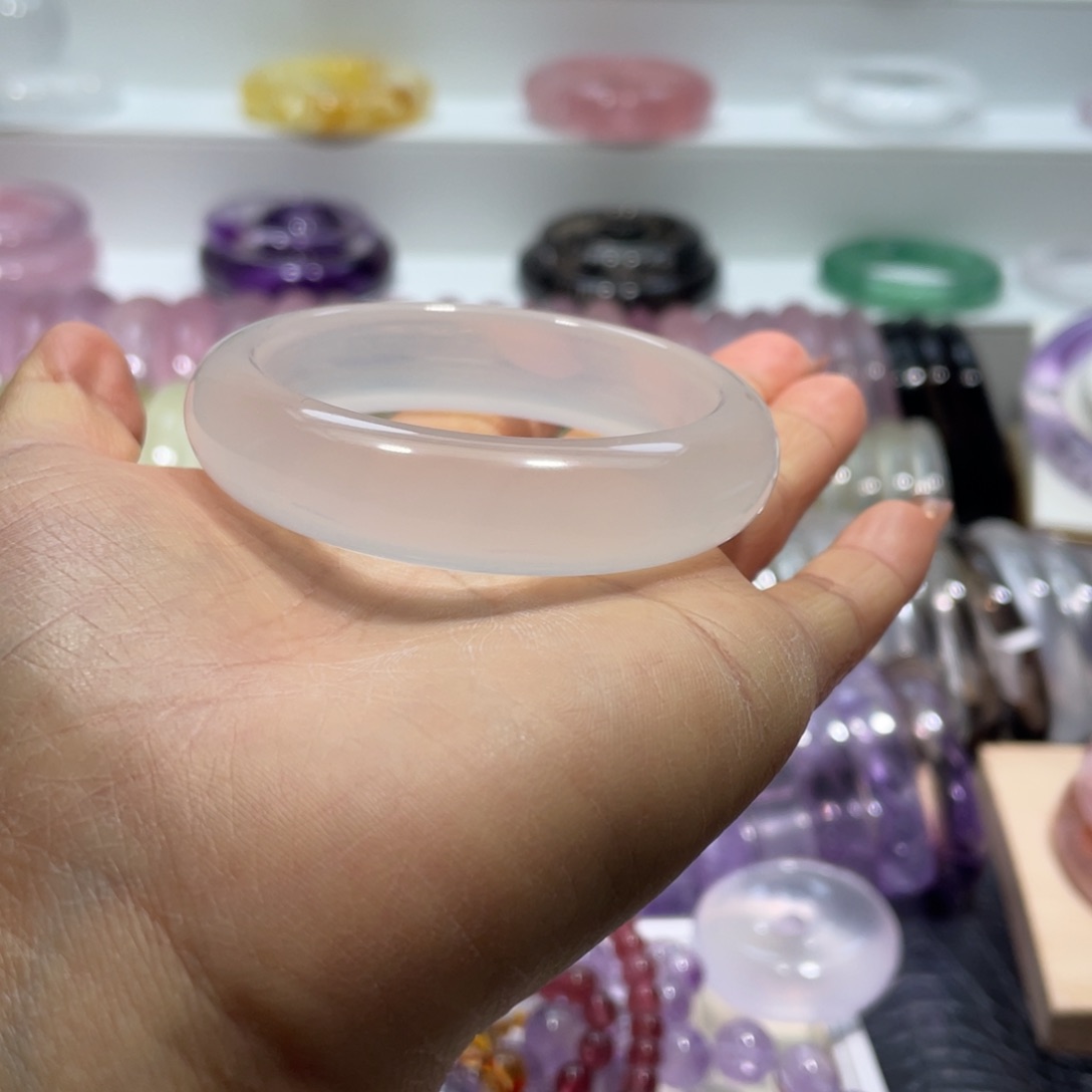 水晶手镯50.7圈口18号未镶嵌