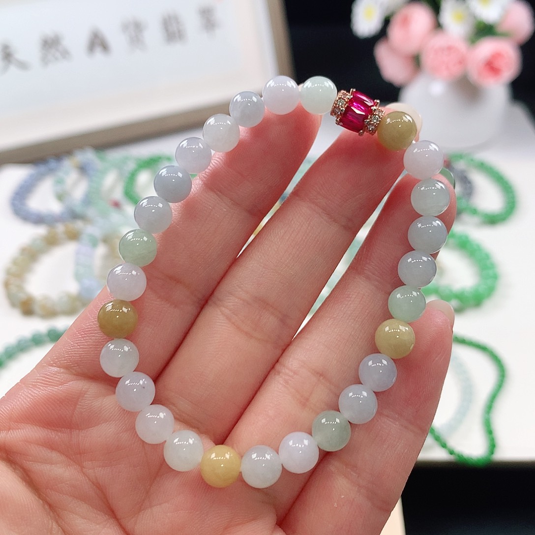 未镶嵌手链翡翠手链6.5mm