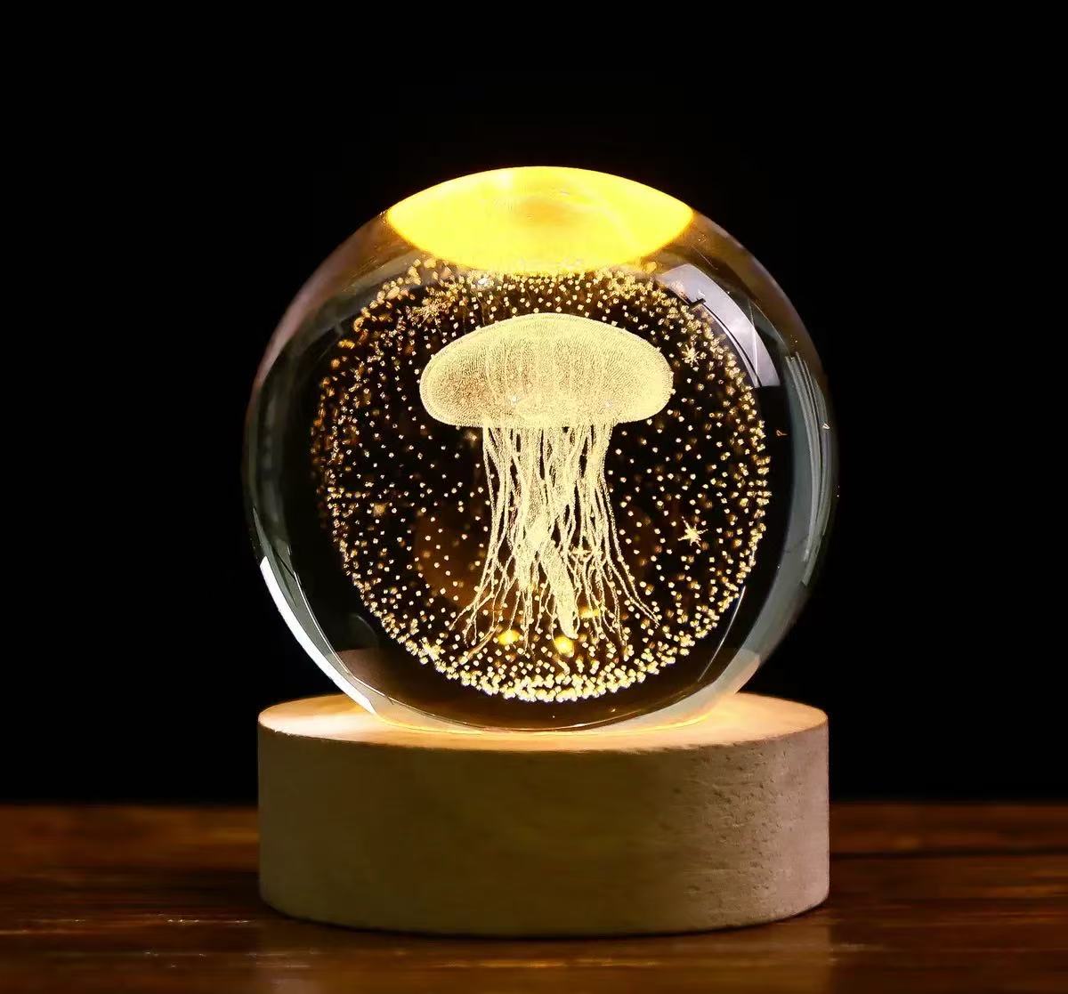 【港奢珠宝】限定典藏款灯塔水母臻品水晶球高端摆件-无礼盒