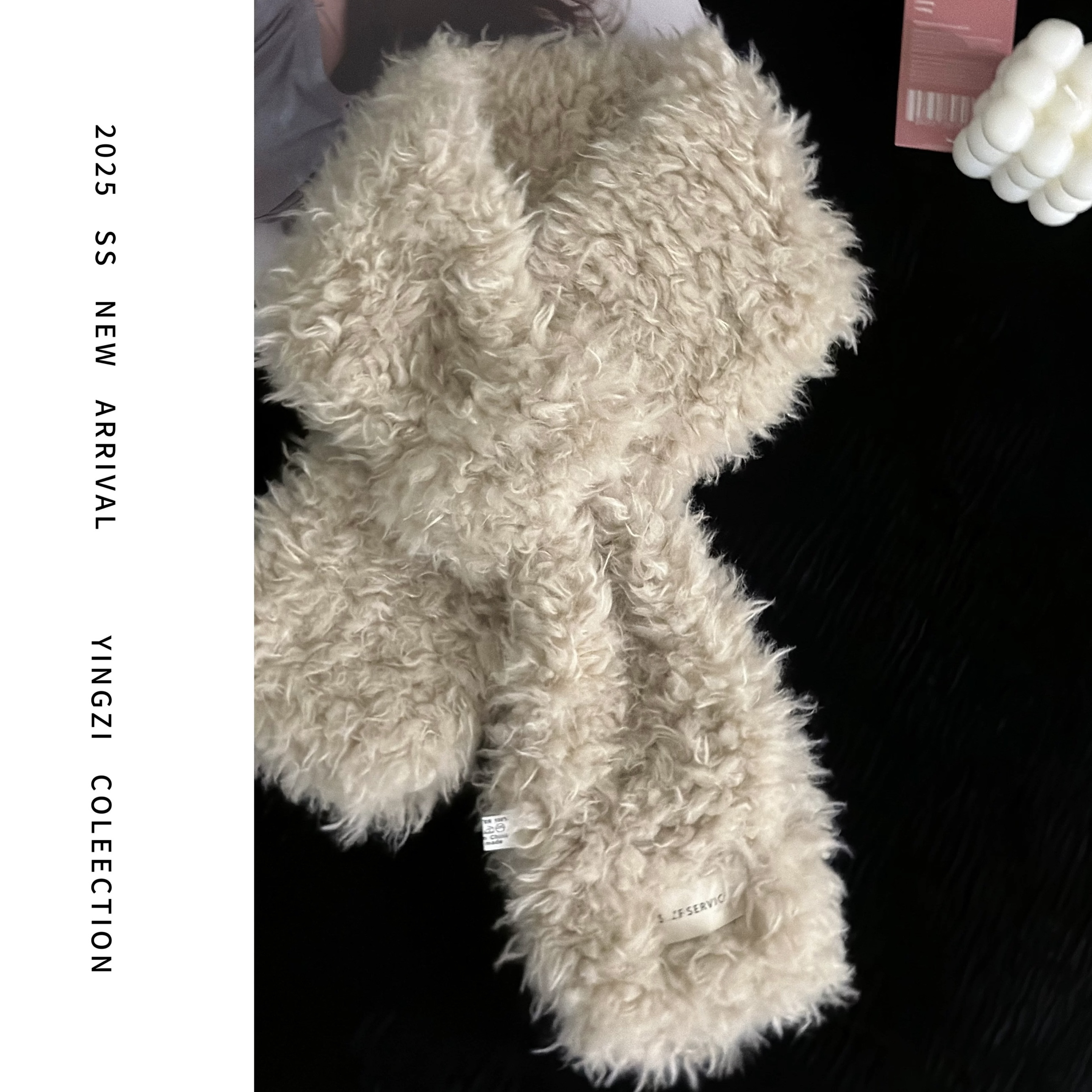 【Gao】纯色羊羔毛围巾女冬季保暖韩版ins毛绒绒百搭学生围脖