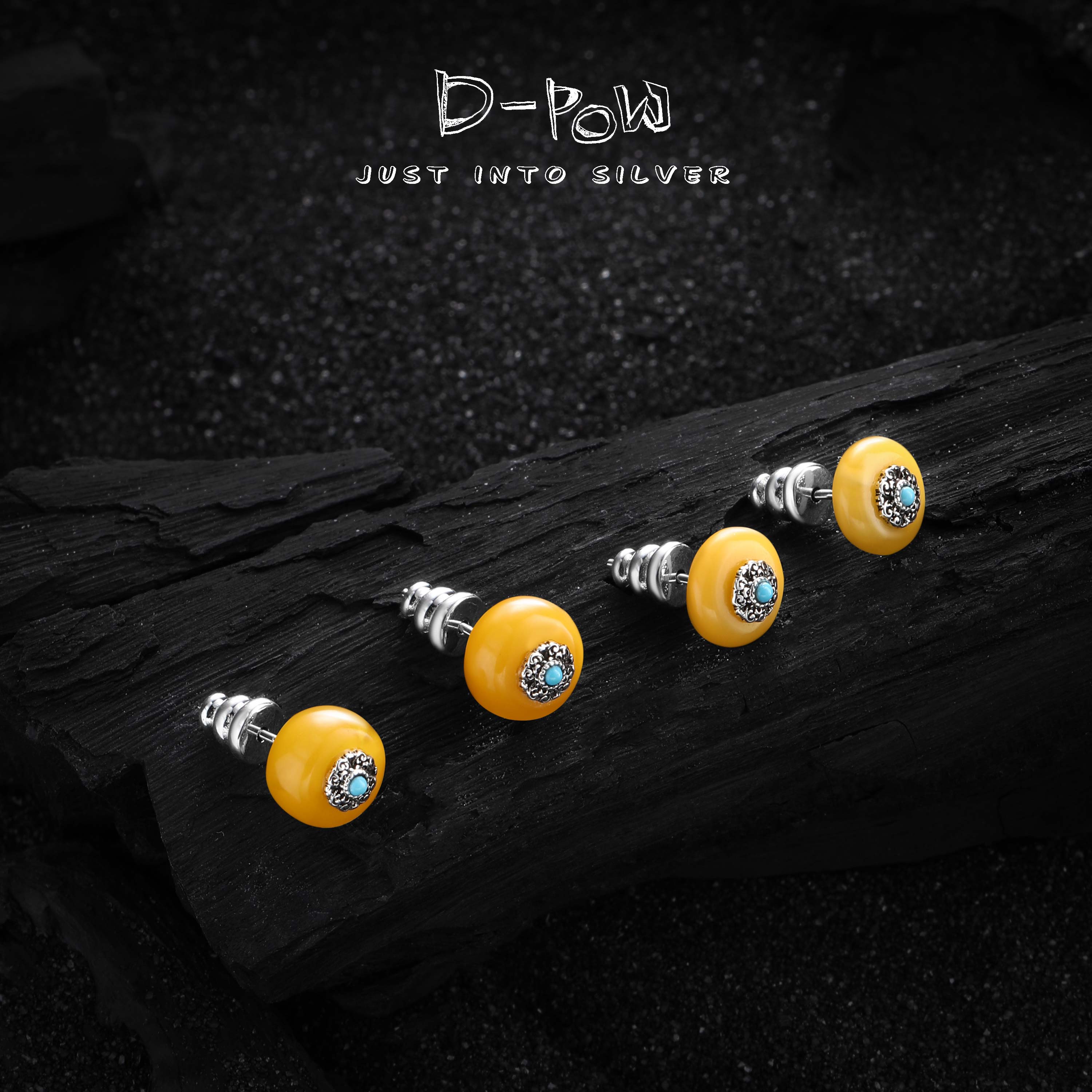 灯小炮阿修罗蜜蜡耳钉（8016）多样性发其一