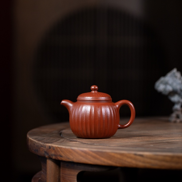 宜兴黄龙山原矿手工功夫茶实用茶器侯峰大红袍(筋纹匏尊)150cc