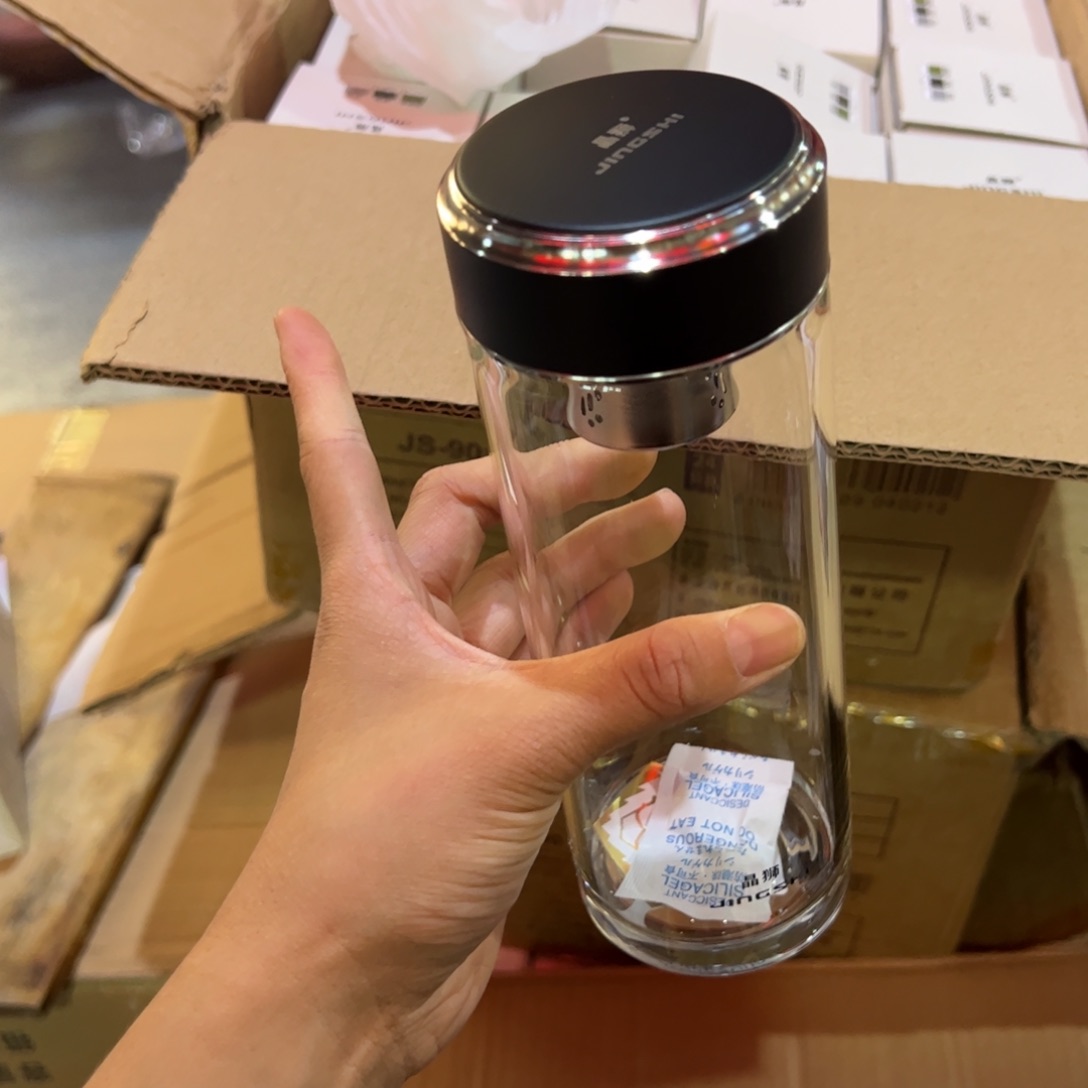 晶单层烫手玻璃杯500哑光黑色玻璃杯500