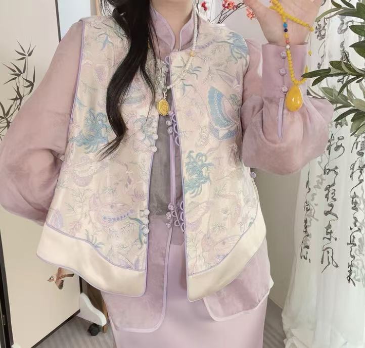 【蝴蝶】新中式提花国风休闲百搭透气薄马甲