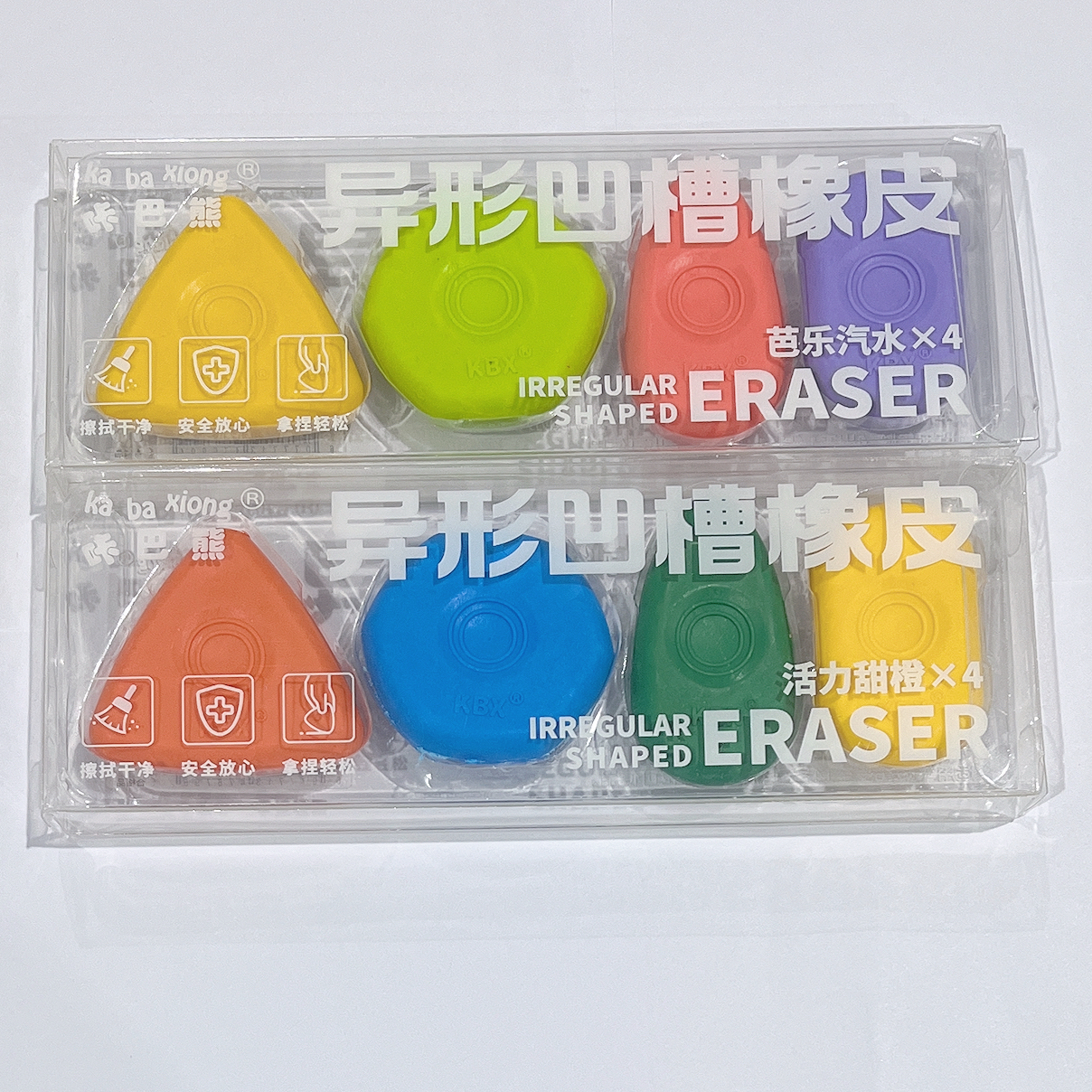 咔巴熊学生异形凹槽橡皮3192【造型不挑】