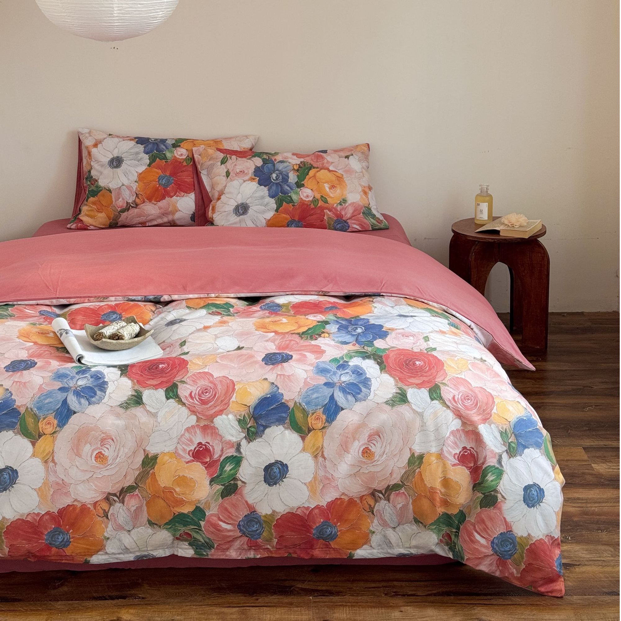 言良品至全棉新疆长绒棉磨毛柔软数码印花四件套经典轻奢简约百搭