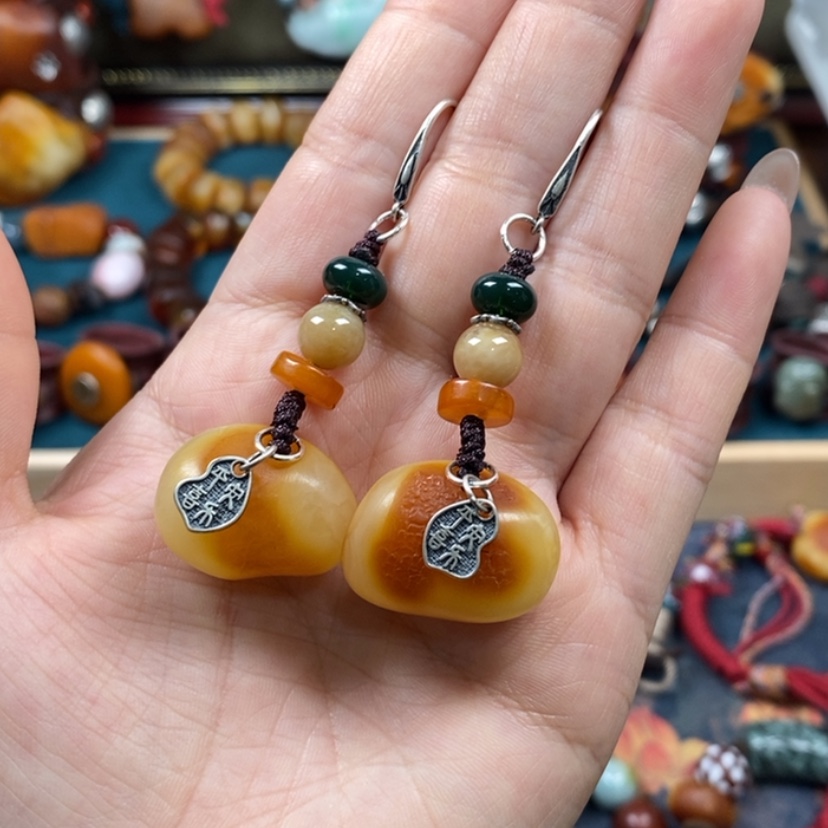 【闪购商品】蜜蜡耳饰未镶嵌耳环