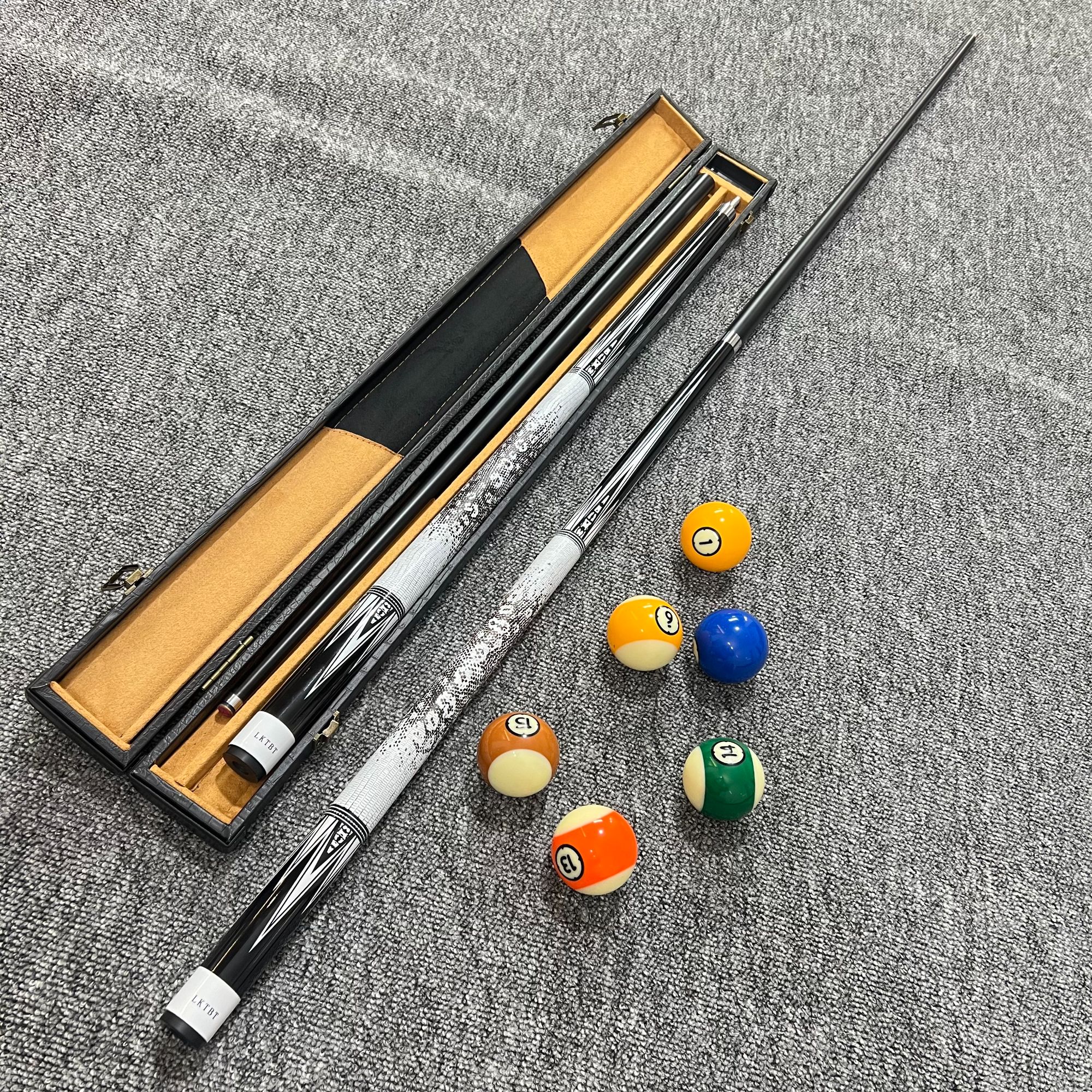 LKTBT蝰蛇黑科技碳素纤维台球杆中式黑八小头杆中头杆大头桌球杆